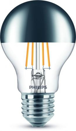 verspiegelte LED Lampe Filament • Kopfspiegel-Lampe • 230V/AC • E27 • 7,2W (50W) • 650lm • 2700K • warmweiss • Hülle verspiegelt/klar • Ø60x106mm - dimmbar