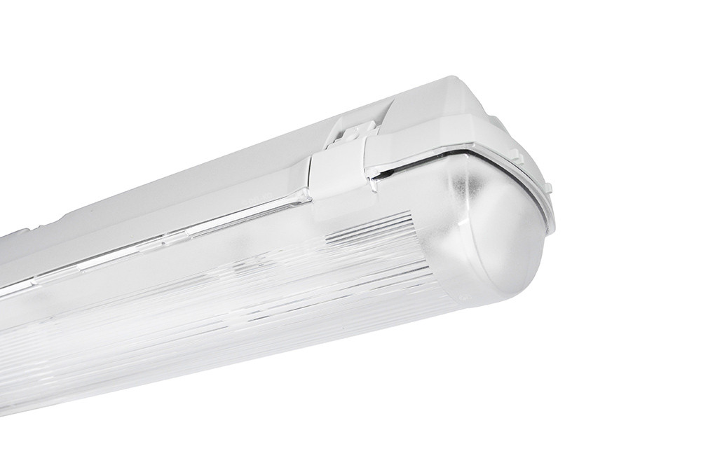 LED Feuchtraumleuchte 1-flammig für T8 LED Röhren 600mm (nur LED) • grau • IP66 (ohne Vorschaltgerät) • L662xB95xH111 mm