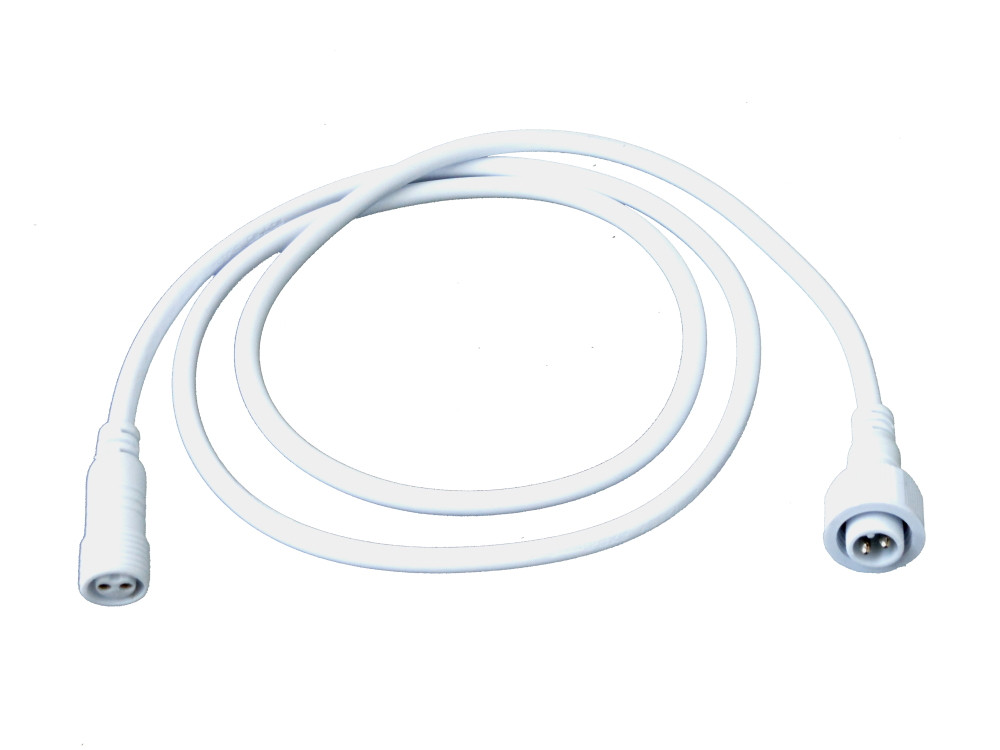 Verlängerungskabel 1 Meter • für GoLeaf LED Pflanzenleuchte und TIP65 LED Leuchten • IP65 • Kabelfarbe weiss • Serie TIP65