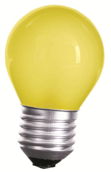 LED Lampe • E27 • 230V/AC • 1,0W (1W=10W) • 20lm • gelb • 270° • 45x70mm • 