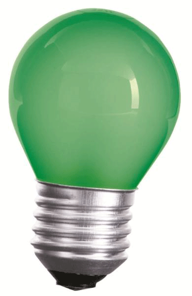 LED Lampe • E27 • 230V/AC • 1,0W (1W=10W) • 20lm • grün • 270° • 45x70mm • 