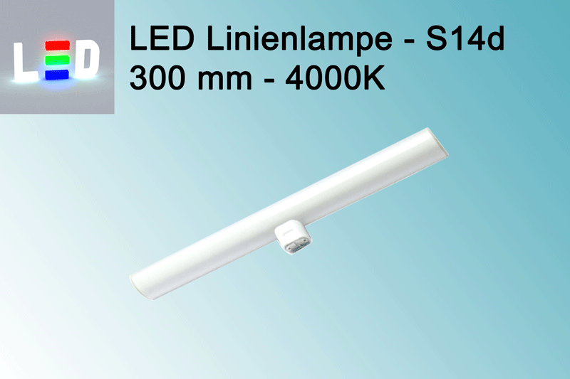 LED Linienlampen (LINESTRA-Ersatz) LED 300mm - 30cm - S14d -  4000K - 1 Sockel