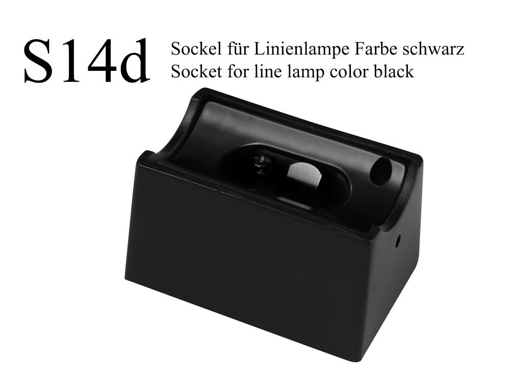 Fassung/Sockel für Linienlampen &  Linestra S14d - schwarz matt - Ansicht 1