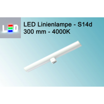 LED Linienlampen (LINESTRA-Ersatz) LED 300mm - 30cm - S14d -  4000K - 1 Sockel