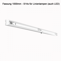 Fassung/Lichtleiste für Linienlampen mit 2x S14s Sockel - 100cm Länge - Farbe weiss