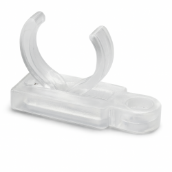 Lampenhalter für Lampen Ø 16 mm Material: PC, transparent, UV-stabilisiert Durchgangsloch für Senkschraube M3 Bohrung für selbstschneidende Schraube