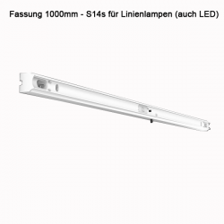 Fassung/Lichtleiste für Linienlampen mit 2x S14s Sockel - 100cm Länge - Farbe weiss