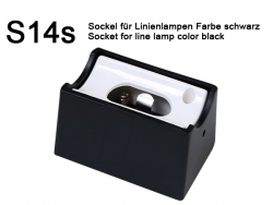 Fassung/Sockel für Linienlampen &  Linestra S14s - schwarz matt - Ansicht 1