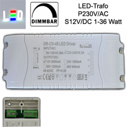 PB Trafo/Treiber für LED P230V/AC - S12V/DC 3000mA • 1-36W / dimmbar • (Breite/Höhe/Tiefe): 170 x 48 x 30mm