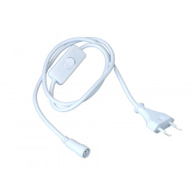 Anschlusskabel 1-Meter • für GoLeaf LED Pflanzenleuchte • (2polig mit Schalter und Euro-Stecker) • TIP65 Anschluss-System • Kabelfarbe weiss • Serie TIP65