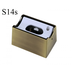 LED Aufbau-Fassung/Sockel S14s Messing gebürstet • für Linienlampe (auch LED)  • 230V/AC • max. 120W. •  L70xB46xH40mm