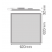 LED Panel 620x620mm • Osram (LEDVANCE) • Farbton 3000K • 220-240V/AC 50...60/Hz • 30W • 3600lm • nicht dimmbar • 90° • UGR <19 •  incl. Trafo • Randleistenfarbe weiss - View 3 - Höhe