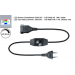 LED-Schnur-Dreh-Dimmer schwarz 230V/AC 1-60W - absolut geräuschlos mit Kabel und Stecker/Buchse