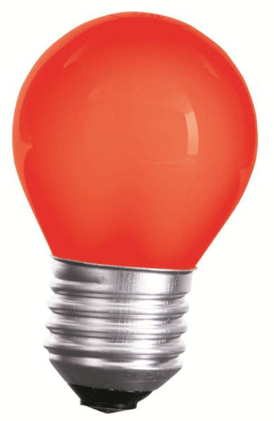 LED Lampe SPECTRUM • E27 • 230V/AC • 1,0W (1W=10W) • 20lm • rot • 270° •  45x70mm • Hülle matt • nicht dimmbar